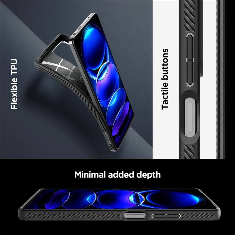 Husa Spigen Liquid Air pentru Xiaomi Redmi Note 12 Pro 5G/Poco X5 Pro 5G Negru Mat (Ingredi, ACS05788) by www.silkase.ro